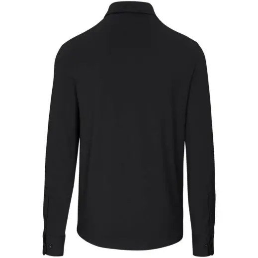 Mens Long Sleeve Alex Varga Cronus Knitted Shirt Black Back